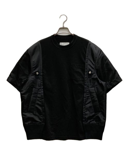 sacai（サカイ）sacai (サカイ) Nylon Twill x Cotton Jersey T-Shirt ブラック サイズ:2の古着・服飾アイテム