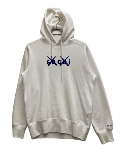 sacai（サカイ）sacai (サカイ) KAWS (カウズ) Flock Print Hoodie ホワイト サイズ:1の古着・服飾アイテム