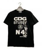 CDG×stussyシーディージー×ステューシー）の古着「コラボTee」｜ブラック