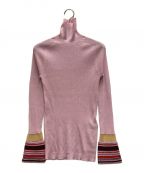 TOGA ARCHIVESトーガアーカイブス）の古着「HIGH GAUGE KNIT HIGH NECK」｜ピンク