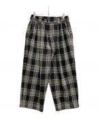 TIGHTBOOTH PRODUCTIONタイトブースプロダクション）の古着「PLAID FLANNEL BAGGY SLACKS」｜ブラック×ホワイト