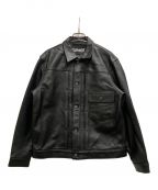 Schottショット）の古着「SHEEP LEATHER 1st TRACKER JACKET」｜ブラック