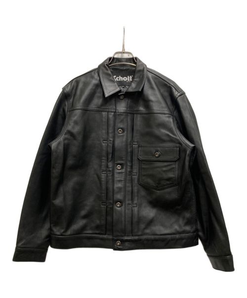 Schott（ショット）Schott (ショット) SHEEP LEATHER 1st TRACKER JACKET ブラック サイズ:Sの古着・服飾アイテム