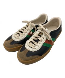 GUCCI（グッチ）の古着「レザー&スエードウェブストライプスニーカー」｜ブラウン×ブラック