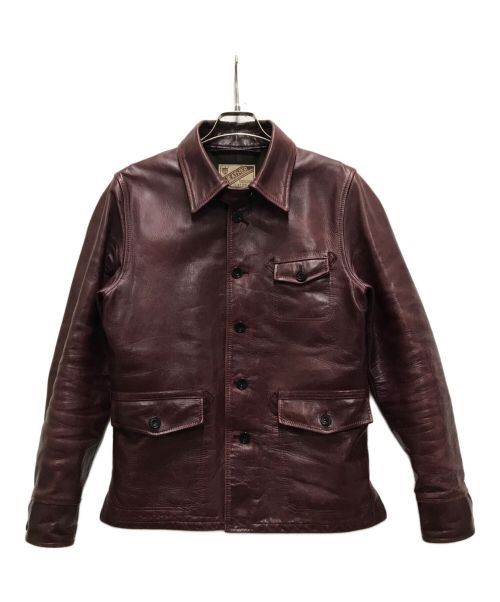 Y'2LEATHER（ワイツーレザー）Y'2LEATHER (ワイツーレザー) ホースハイドレザージャケット レッド サイズ:38の古着・服飾アイテム