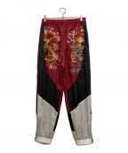 doubletダブレット）の古着「BREAK UP EMBROIDERY TRACK PANT」｜レッド×ブラック