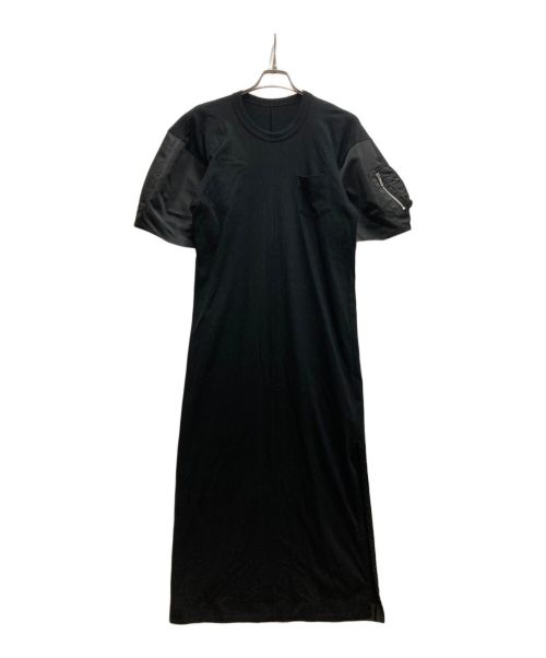 sacai（サカイ）sacai (サカイ) Nylon Twill x Cotton Jersey Dress ブラック サイズ:1の古着・服飾アイテム