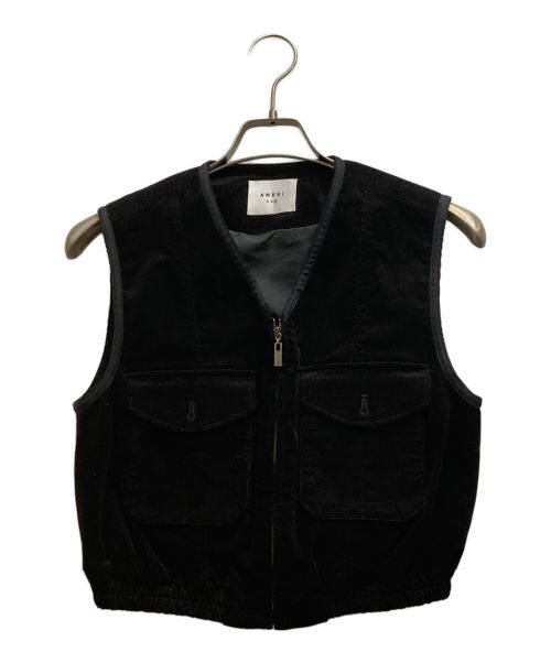 AMeLIE（アメリ）AMeLIE (アメリ) MILITARY CORDUROY VEST ブラック サイズ:FREEの古着・服飾アイテム