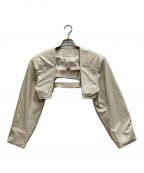 JOSE MOONジョゼムーン）の古着「GLOSSY LEATHER LIKE SHORT JACKET」｜ベージュ