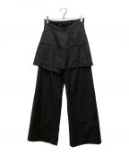 MAISON SPECIALメゾンスペシャル）の古着「Chambray Satin Layered Pants」｜ブラック