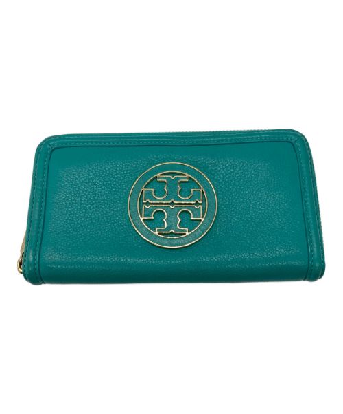 TORY BURCH（トリーバーチ）TORY BURCH (トリーバーチ) ラウンドファスナー長財布 グリーンの古着・服飾アイテム