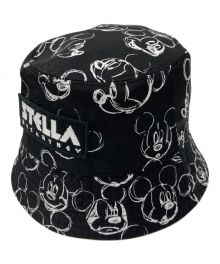 STELLA McCARTNEY（ステラマッカートニー）の古着「Fantasia Mickey Print Logo Reversible Bucket Hat」｜ブラック×ホワイト