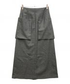 ATONエイトン）の古着「WOOL SAXONY STRAIGHT SKIRT」｜グレー