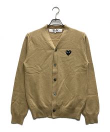 PLAY COMME des GARCONS（プレイ コムデギャルソン）の古着「ハートワッペンニットカーディガン」｜ベージュ