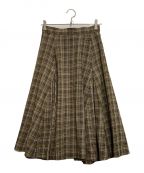 beautiful peopleビューティフルピープル）の古着「viscose tweed flare box pleats skirt」｜ベージュ