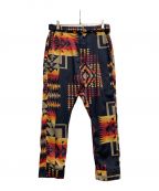 sacai×PENDLETONサカイ×ペンドルトン）の古着「Archive Print Mix Pants」｜ネイビー×レッド