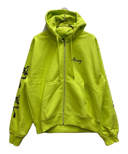 stussy（ステューシー）stussy (ステューシー) PARADISE LOST ZIP HOOD イエロー サイズ:Lの古着・服飾アイテム