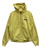 stussyステューシー）の古着「BURNING STOCK ZIP HOODIE」｜イエロー