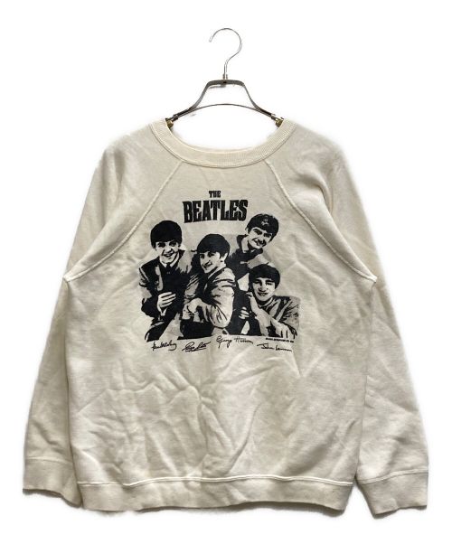 BEATLES（ビートルズ）BEATLES (ビートルズ) ヴィンテージ染み込みプリントスウェット ホワイト サイズ:FREEの古着・服飾アイテム