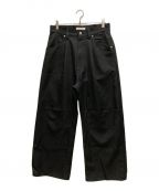 jiedaジエダ）の古着「WIDE ONE TUCK STRAIGHT PANTS」｜ブラック