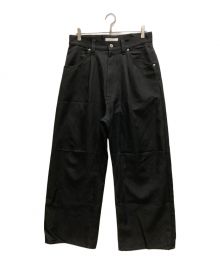 jieda（ジエダ）の古着「WIDE ONE TUCK STRAIGHT PANTS」｜ブラック