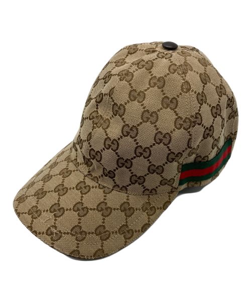 GUCCI（グッチ）GUCCI (グッチ) GGキャンバスキャップ ベージュ サイズ:Mの古着・服飾アイテム