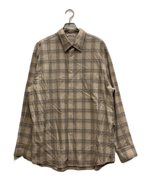 AURALEE（オーラリー）AURALEE (オーラリー) SUPER LIGHT WOOL CHECK SHIRTS ベージュ サイズ:4の古着・服飾アイテム