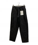 YOHJI YAMAMOTOヨウジヤマモト）の古着「HIGH TWISTED GABARDINE LOW-RISE BASIC PANTS」｜ブラック