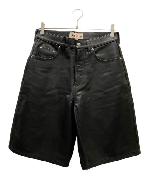 stussy（ステューシー）stussy (ステューシー) BIG OL' SHORT LEATHER ブラック サイズ:28の古着・服飾アイテム