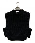 HYKEハイク）の古着「CROCHETED CROPPED SWEATER TOP」｜ブラック