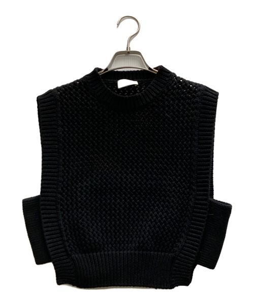 HYKE（ハイク）HYKE (ハイク) CROCHETED CROPPED SWEATER TOP ブラック サイズ:FREEの古着・服飾アイテム