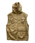 JOHN MASON SMITHジョンメイソンスミス）の古着「COTTON NYLON MILITARY HOOD P/O VEST」｜ベージュ