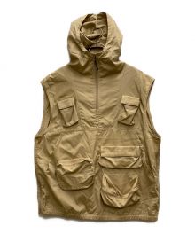 JOHN MASON SMITH（ジョンメイソンスミス）の古着「COTTON NYLON MILITARY HOOD P/O VEST」｜ベージュ