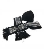 3.PARADIS×Paris Saint-Germainスリー.パラディ×パリ・サン ジェルマン）の古着「HOME SCARF BEANIE」｜ブラック