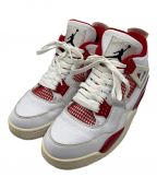 NIKEナイキ）の古着「AIR JORDAN 4 RETRO」｜ホワイト×レッド