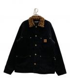 BlackEyePatchブラックアイパッチ）の古着「CORDUROY LEOPARD COLLARED COVERALL」｜ブラック