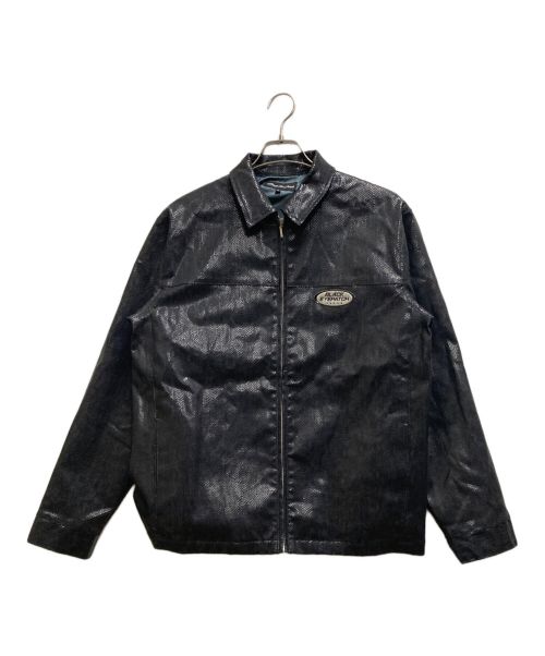 THE BLACK EYE PATCH（ブラックアイパッチ）THE BLACK EYE PATCH (ブラックアイパッチ) JEANS LOGO PYTHON COATED DENIM JACKET ブラック サイズ:Ⅿの古着・服飾アイテム