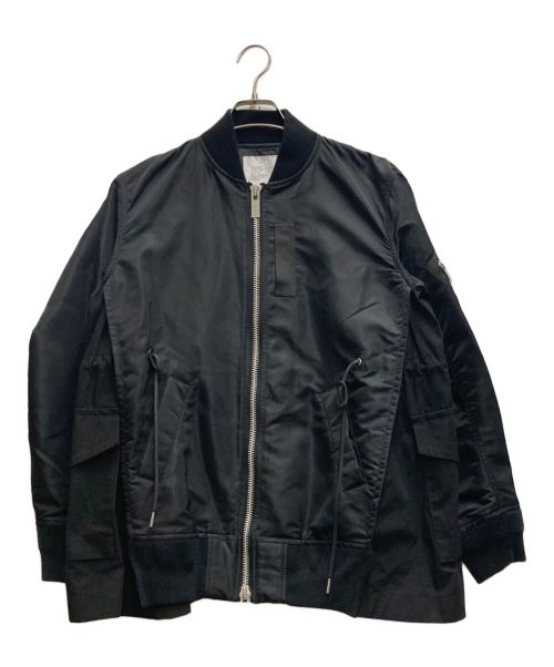 sacai（サカイ）sacai (サカイ) NYLON TWILL BLOUSON MA-1 ブラック サイズ:Ⅼの古着・服飾アイテム