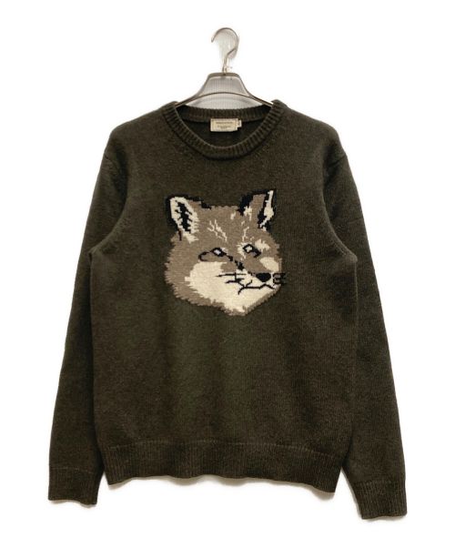 maison kitsune（メゾンキツネ）maison kitsune (メゾンキツネ) BIG FOX HEAD PULLOVER ブラウン サイズ:Ⅿの古着・服飾アイテム