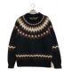 BATONER（バトナ―）の古着「MOHAIR NORDIC CREW NECK」｜ブラック×ブラウン