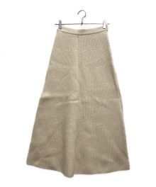 AURALEE（オーラリー）の古着「MILLED FRENCH MERINO RIB KNIT FLARE SKIRT」｜ベージュ