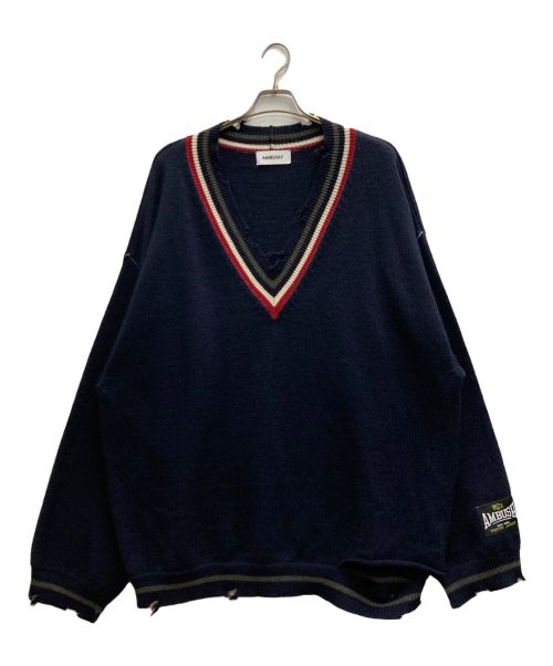 AMBUSH（アンブッシュ）AMBUSH (アンブッシュ) DANGLED RIB KNIT V NECK ネイビー サイズ:Sの古着・服飾アイテム