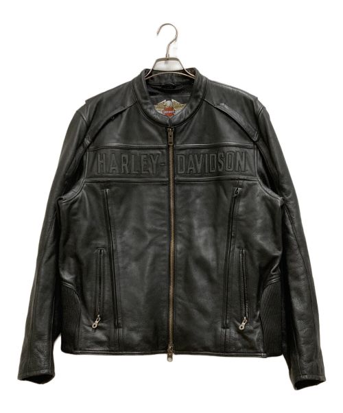 HARLEY-DAVIDSON（ハーレーダビッドソン）HARLEY-DAVIDSON (ハーレーダビッドソン) シングルライダースジャケット ブラック サイズ:XLの古着・服飾アイテム