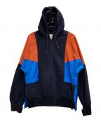 sacaiサカイ）の古着「Sponge Sweat Hoodie」｜ネイビー×オレンジ