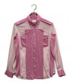 BURBERRYバーバリー）の古着「Panelled Silk Crepe-De-Chine Shirt」｜ピンク