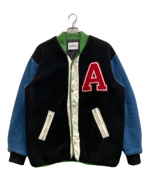 AMBUSH（アンブッシュ）AMBUSH (アンブッシュ) logo-patch fleece liner varsity jacket ブラック サイズ:Ⅿの古着・服飾アイテム