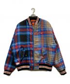 FRED PERRY×CHARLES JEFFREY LOVERBOYフレッドペリー×チャールズ ジェフリー ラバーボーイ）の古着「TARTAN BOMBER JACKET」｜ブルー×レッド