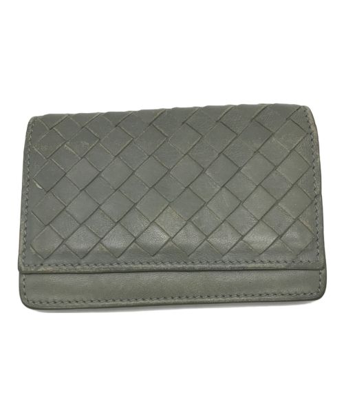 BOTTEGA VENETA（ボッテガベネタ）BOTTEGA VENETA (ボッテガベネタ) イントレチャートカードケース グレーの古着・服飾アイテム