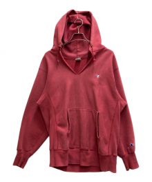 Champion（チャンピオン）の古着「リバースウィーブパーカー」｜レッド