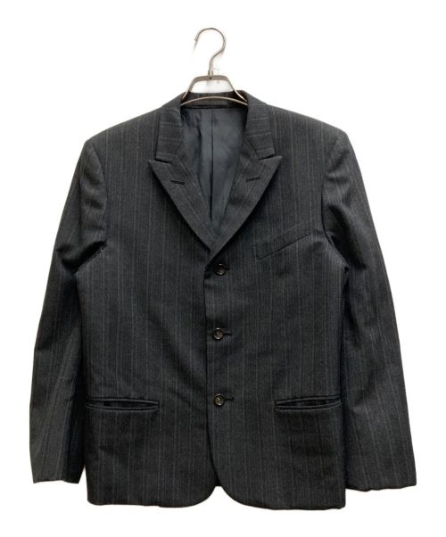 COMME des GARCONS HOMME PLUS（コムデギャルソンオムプリュス）COMME des GARCONS HOMME PLUS (コムデギャルソンオムプリュス) 3Bストライプピークドラペルジャケット グレー サイズ:Ⅿの古着・服飾アイテム